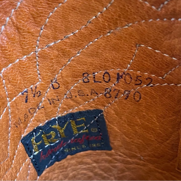 Vintage 1970s Frye Tan Leather Cowboy Boots - Picture 7 of 8